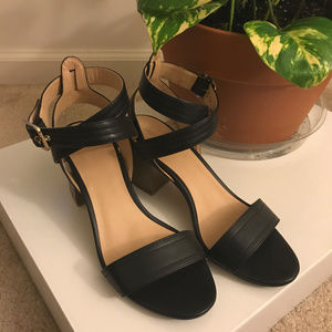 **New** Apt 9 Black Double Ankle Strap Block Heels